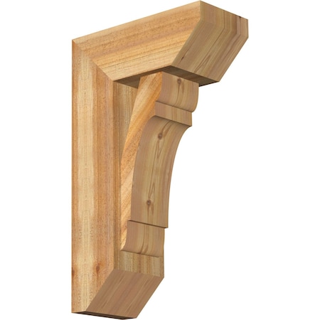 Olympic Slat Rough Sawn Bracket W/ Offset Brace, Western Red Cedar, 8W X 18D X 30H